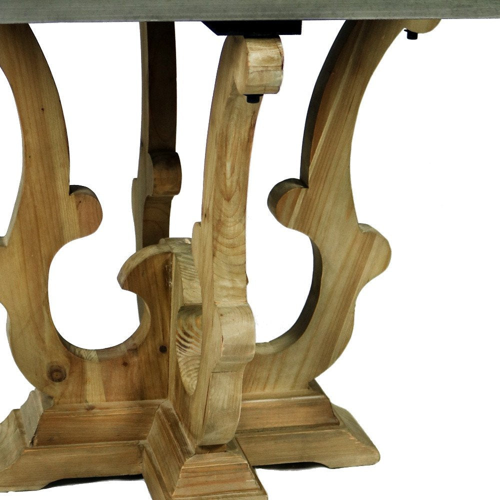 24" Natural Brown And Gray Metal And Solid Wood Square End Table HomeRoots