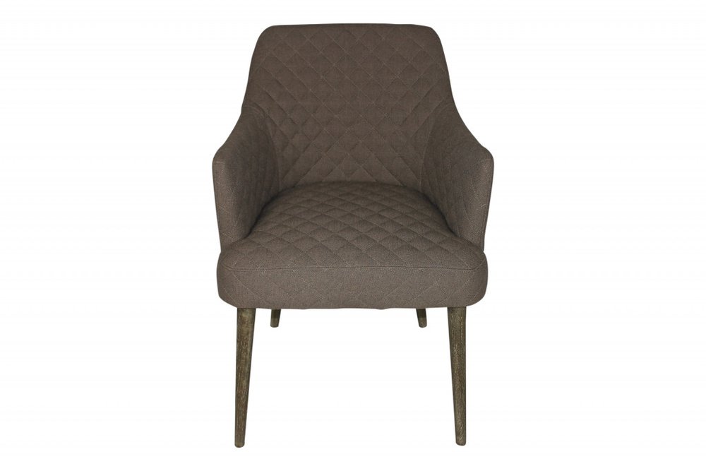 23" Gray Polyester Blend And Natural Solid Color Side Chair HomeRoots