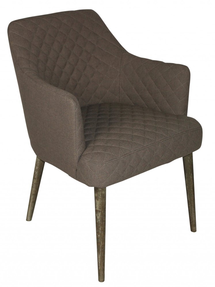 23" Gray Polyester Blend And Natural Solid Color Side Chair HomeRoots