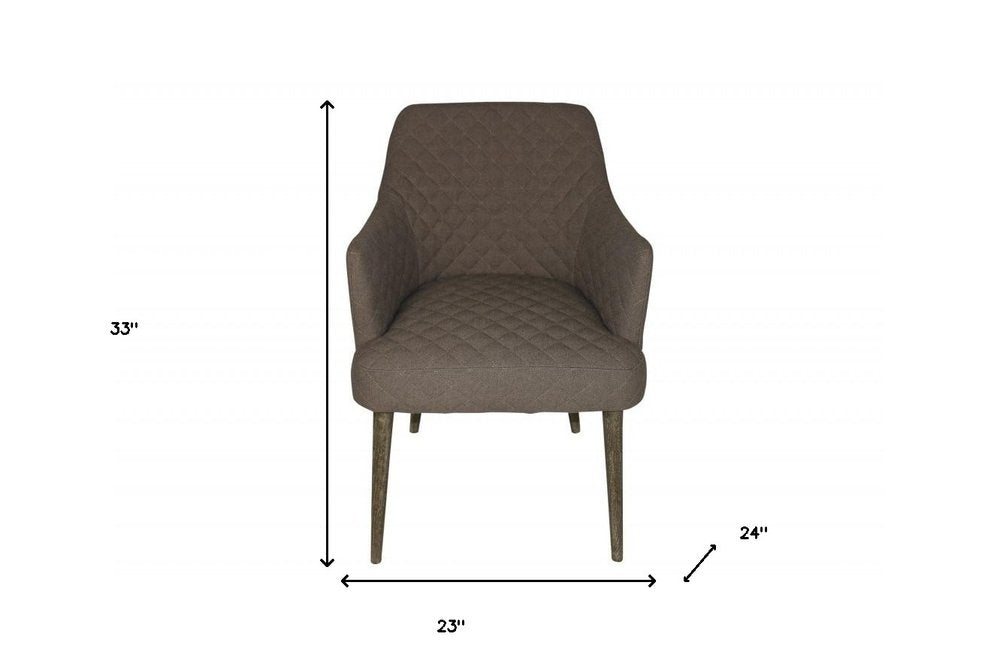 23" Gray Polyester Blend And Natural Solid Color Side Chair HomeRoots