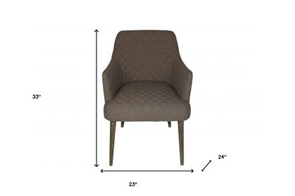 23" Gray Polyester Blend And Natural Solid Color Side Chair HomeRoots