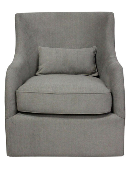 30" Gray Polyester Blend Solid Color Swivel Arm Chair HomeRoots