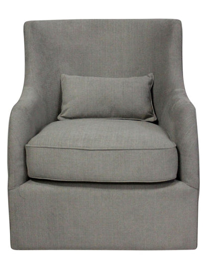 30" Gray Polyester Blend Solid Color Swivel Arm Chair HomeRoots