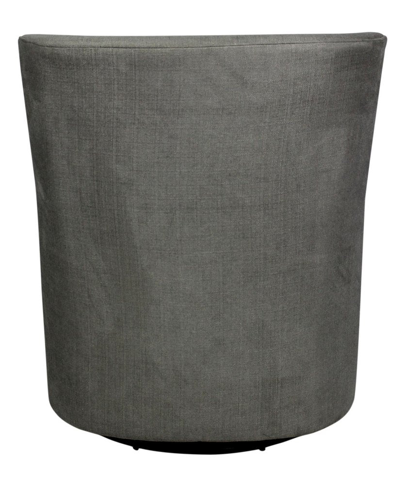 30" Gray Polyester Blend Solid Color Swivel Arm Chair HomeRoots