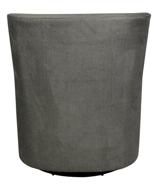 30" Gray Polyester Blend Solid Color Swivel Arm Chair HomeRoots