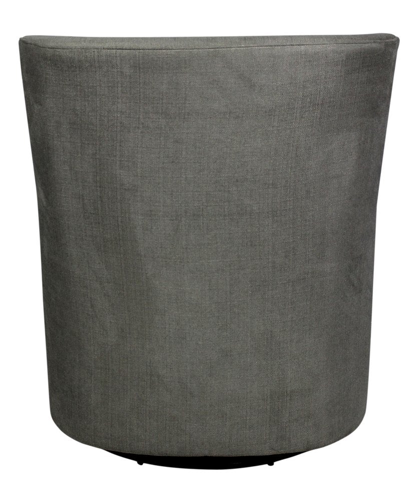 30" Gray Polyester Blend Solid Color Swivel Arm Chair HomeRoots