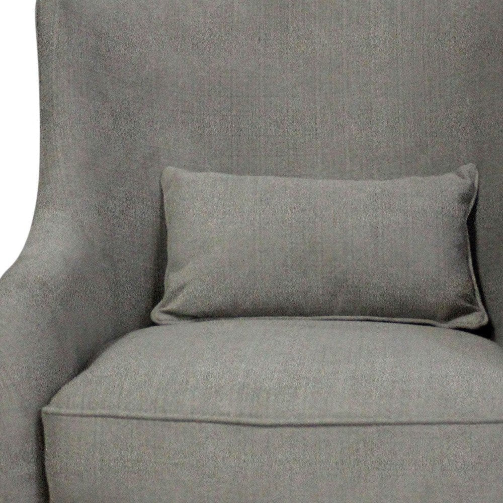 30" Gray Polyester Blend Solid Color Swivel Arm Chair — view 4