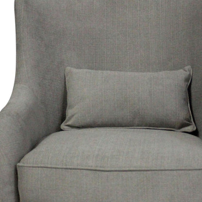 30" Gray Polyester Blend Solid Color Swivel Arm Chair HomeRoots