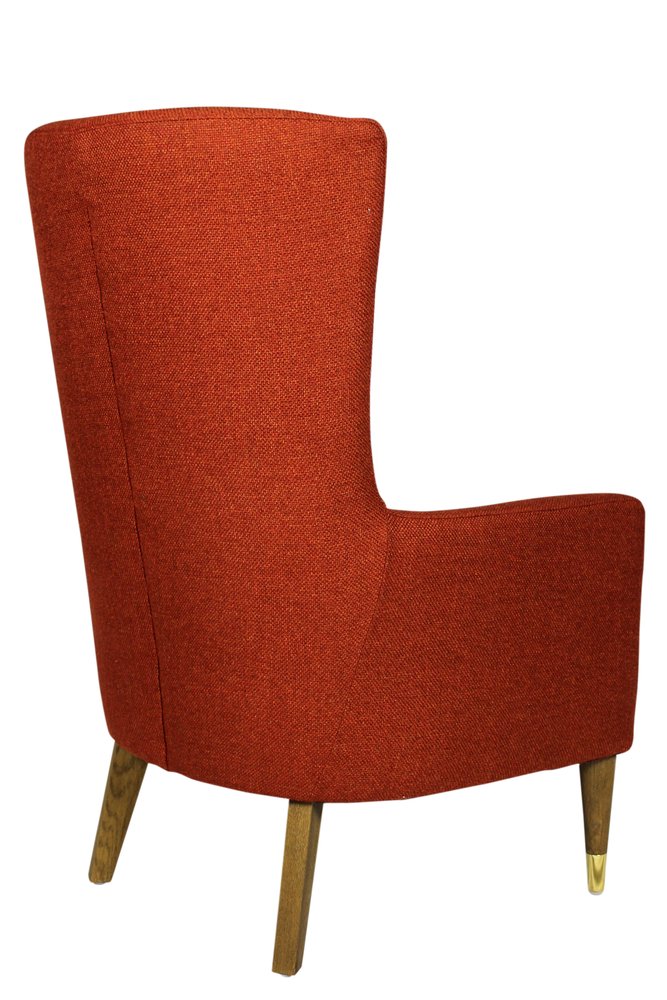28" Orange And Natural Solid Color Lounge Chair HomeRoots