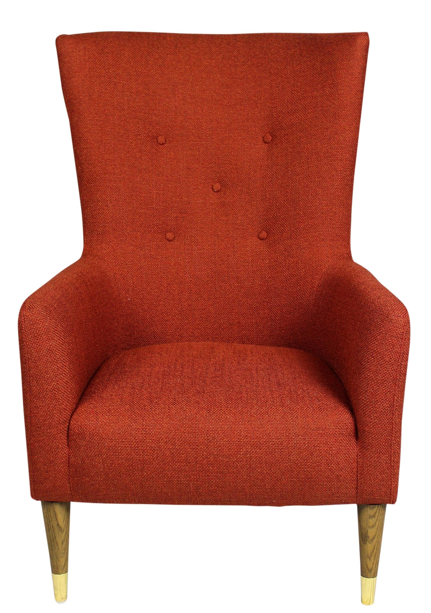 28" Orange And Natural Solid Color Lounge Chair - FurniFindUSA