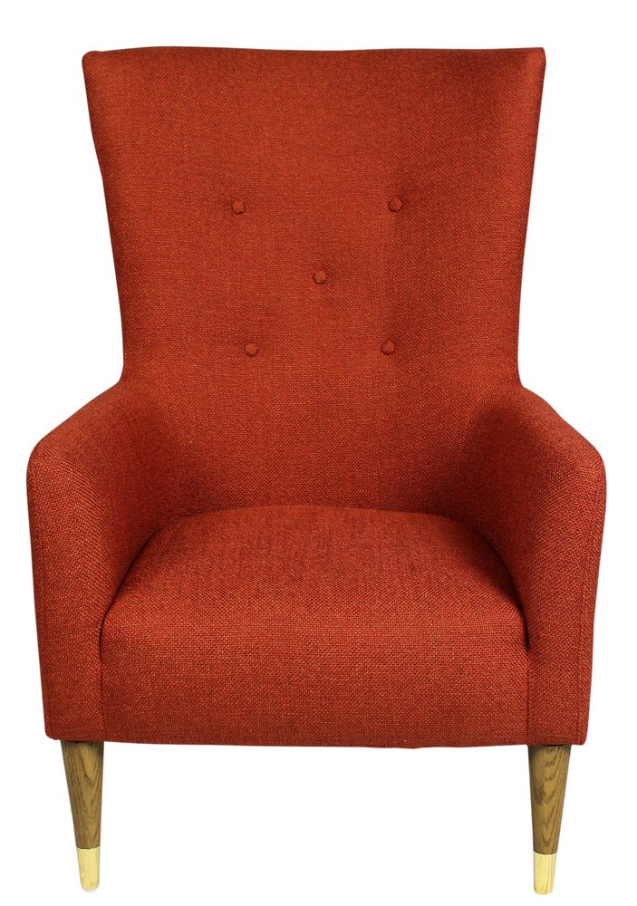 28" Orange And Natural Solid Color Lounge Chair HomeRoots