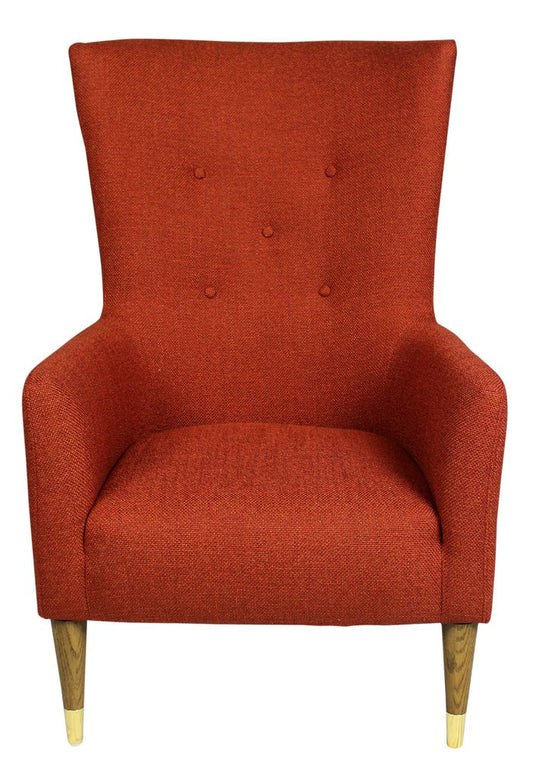 28" Orange And Natural Solid Color Lounge Chair HomeRoots