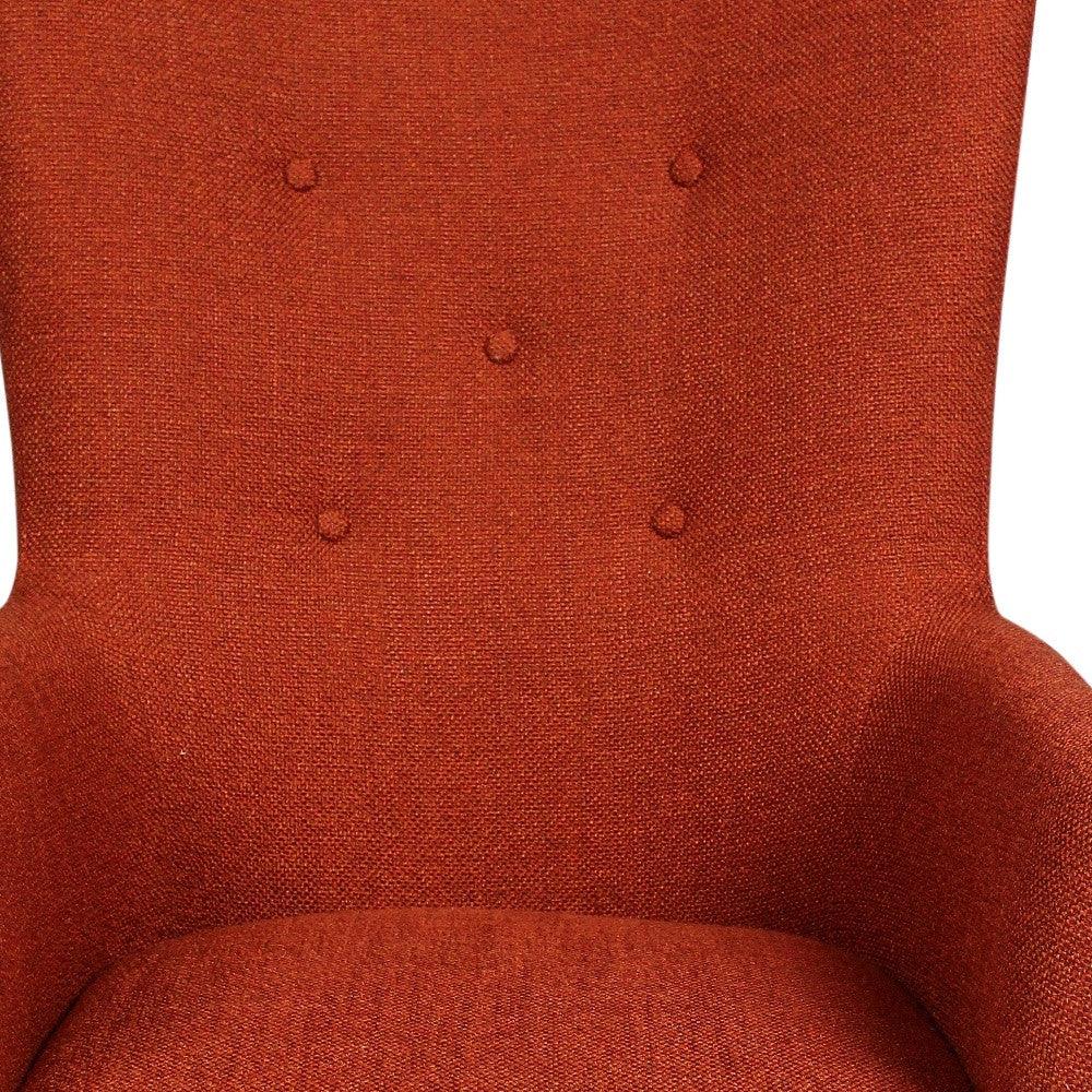 28" Orange And Natural Solid Color Lounge Chair - FurniFindUSA
