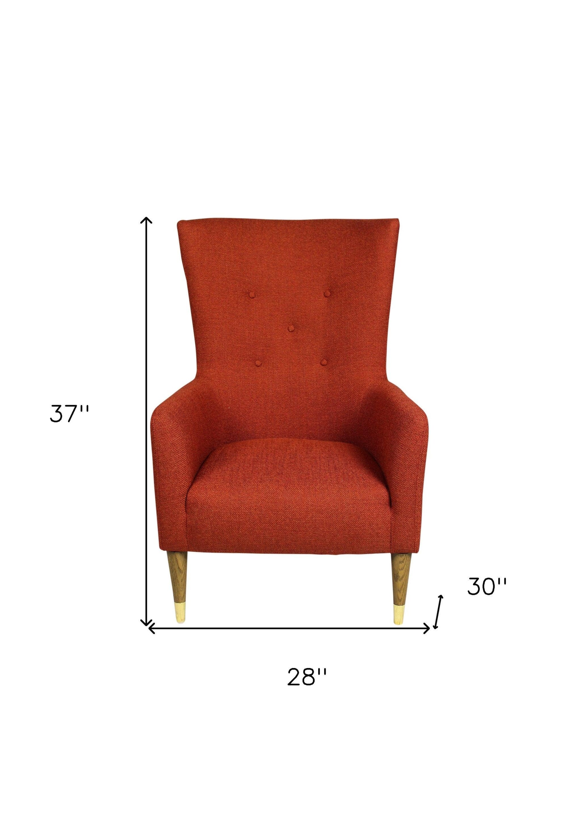 28" Orange And Natural Solid Color Lounge Chair - FurniFindUSA