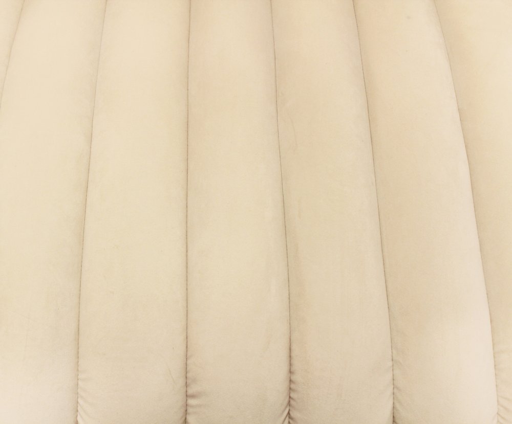 37" Ivory Velvet And Gold Solid Color Lounge Chair HomeRoots