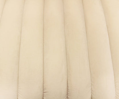 37" Ivory Velvet And Gold Solid Color Lounge Chair HomeRoots