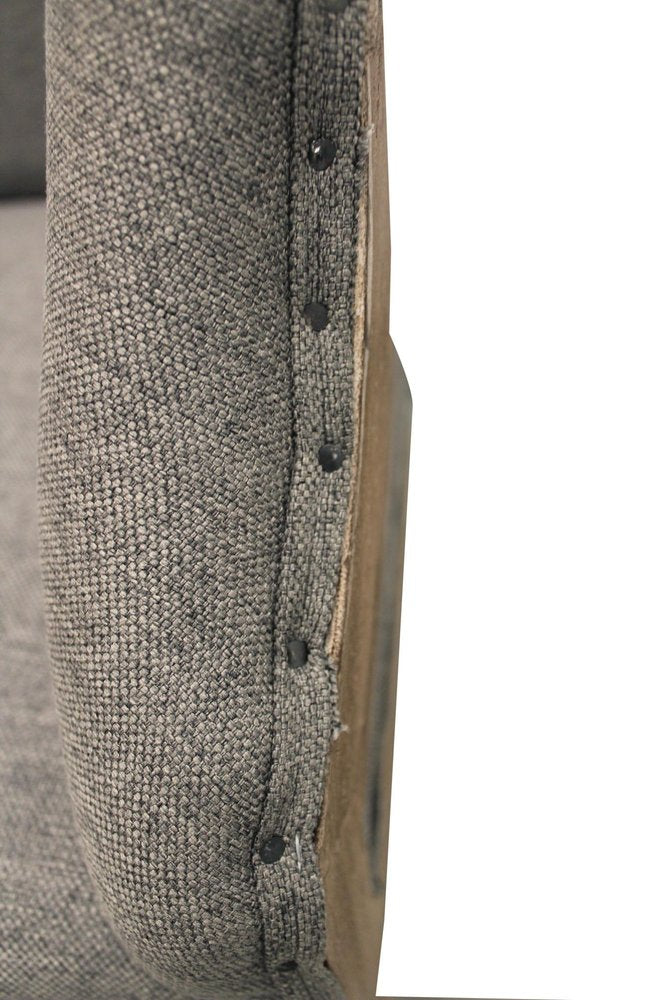 25" Gray Linen And Natural Solid Color Arm Chair — view 5