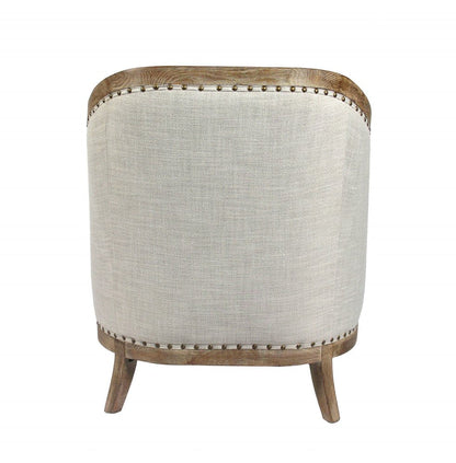 32" Natural Linen Solid Color Lounge Chair HomeRoots