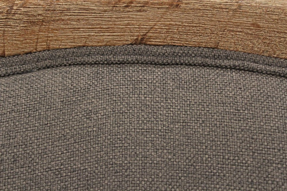 26" Gray Linen And Natural Solid Color Arm Chair HomeRoots