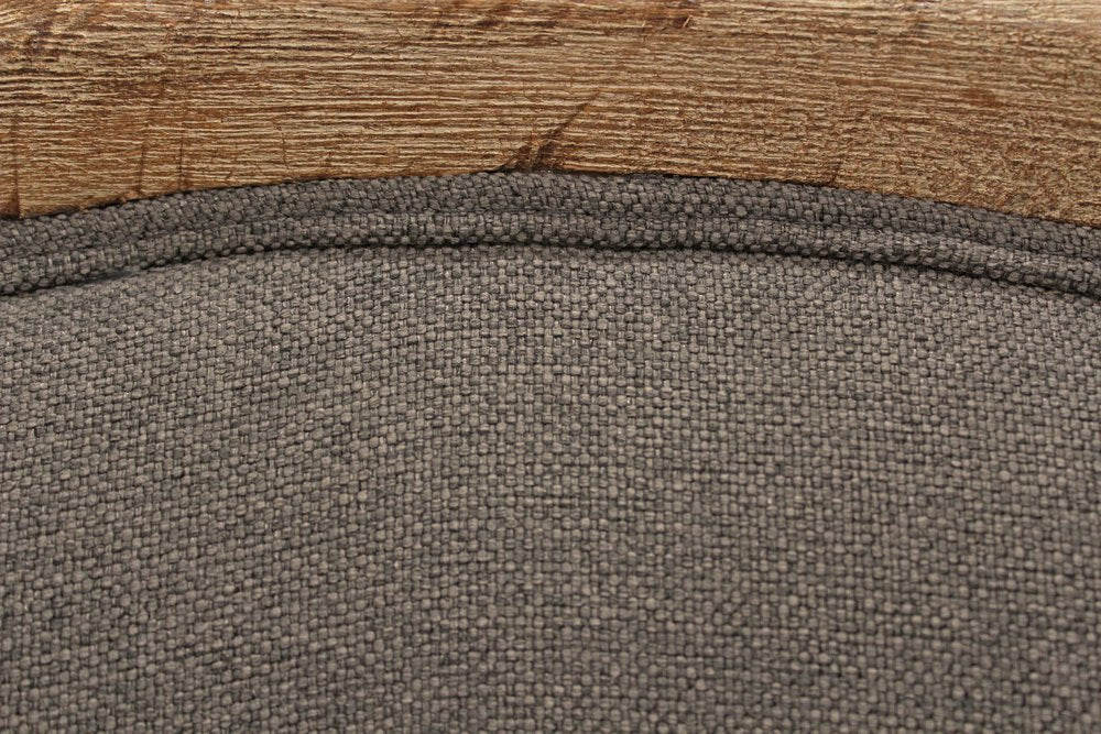 26" Gray Linen And Natural Solid Color Arm Chair HomeRoots