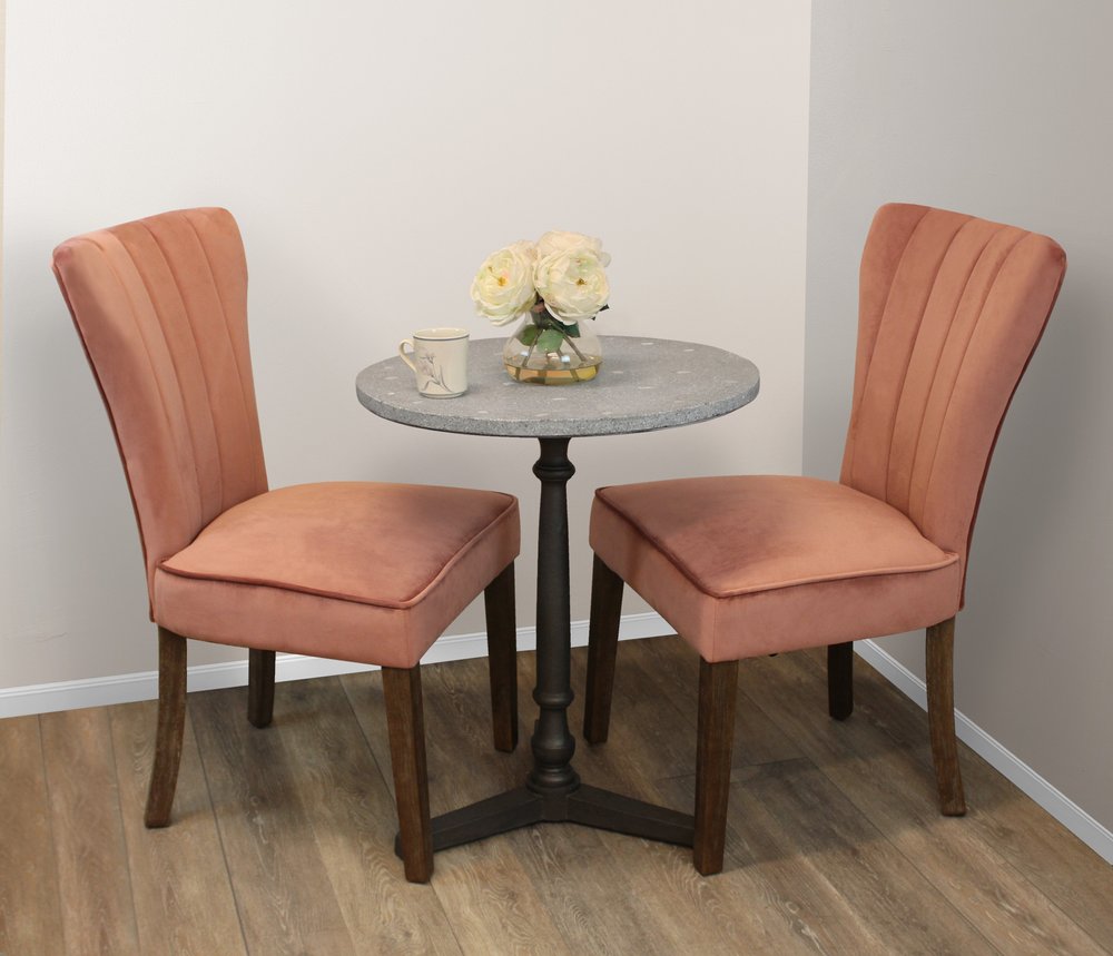 24" Gray And Black Stone And Iron Round Dining Table HomeRoots