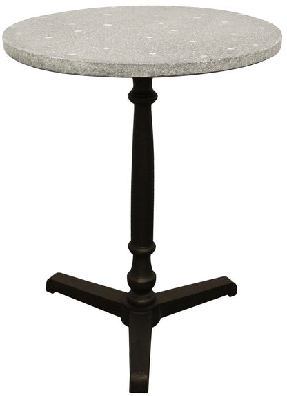 24" Gray And Black Stone And Iron Round Dining Table HomeRoots