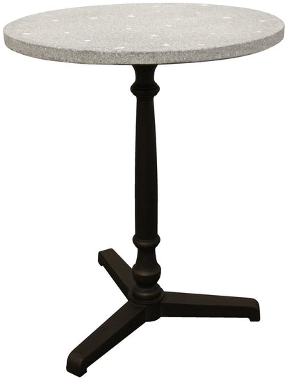 24" Gray And Black Stone And Iron Round Dining Table HomeRoots