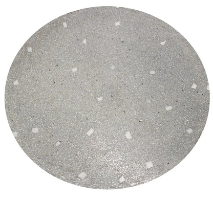 24" Gray And Black Stone And Iron Round Dining Table HomeRoots