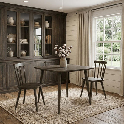 36" Brown Square Solid Wood And Metal Dining Table HomeRoots