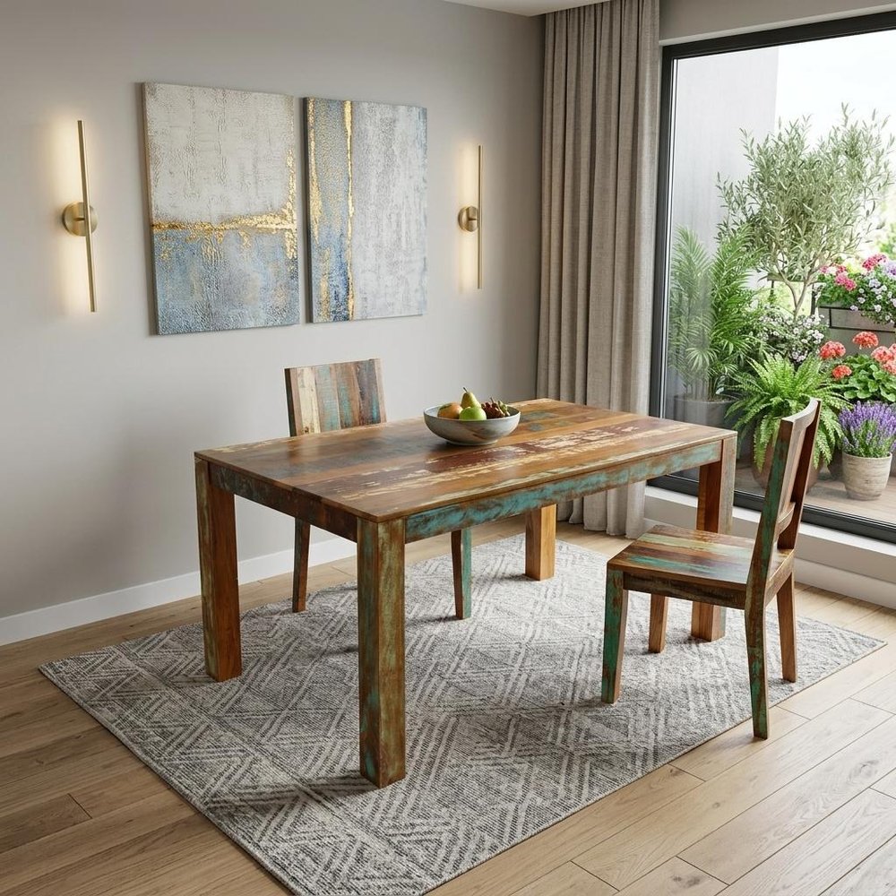 72" Brown Solid Wood Dining Table HomeRoots