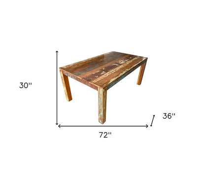 72" Brown Solid Wood Dining Table HomeRoots