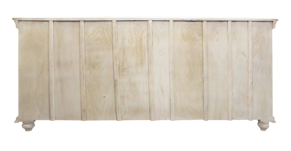 71" Beige Solid Wood Sideboard with Four Doors HomeRoots