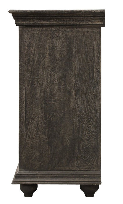 71" Distressed Gray Solid Wood Sideboard with Four Doors HomeRoots