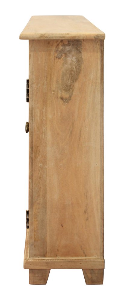 51" Natural Distressed Solid Wood Sideboard with Three Doors HomeRoots