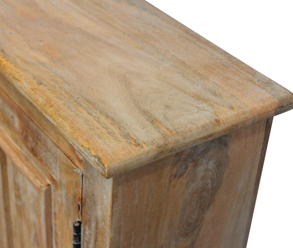 60" Natural Distressed Solid Wood Sideboard with Four Doors HomeRoots