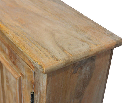 60" Natural Distressed Solid Wood Sideboard with Four Doors HomeRoots
