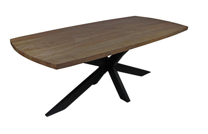 82" Natural And Black Solid Wood And Iron Pedestal Base Dining Table HomeRoots