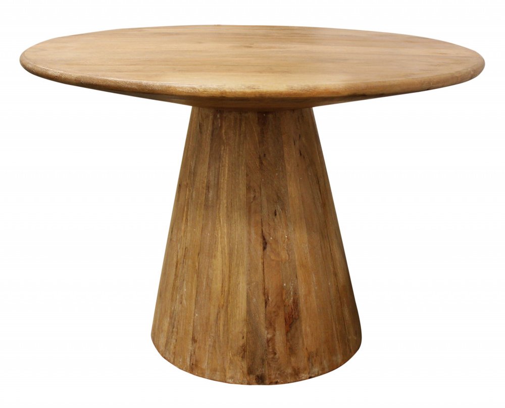 42" Natural Solid Wood Pedestal Base Round Top Dining Table HomeRoots