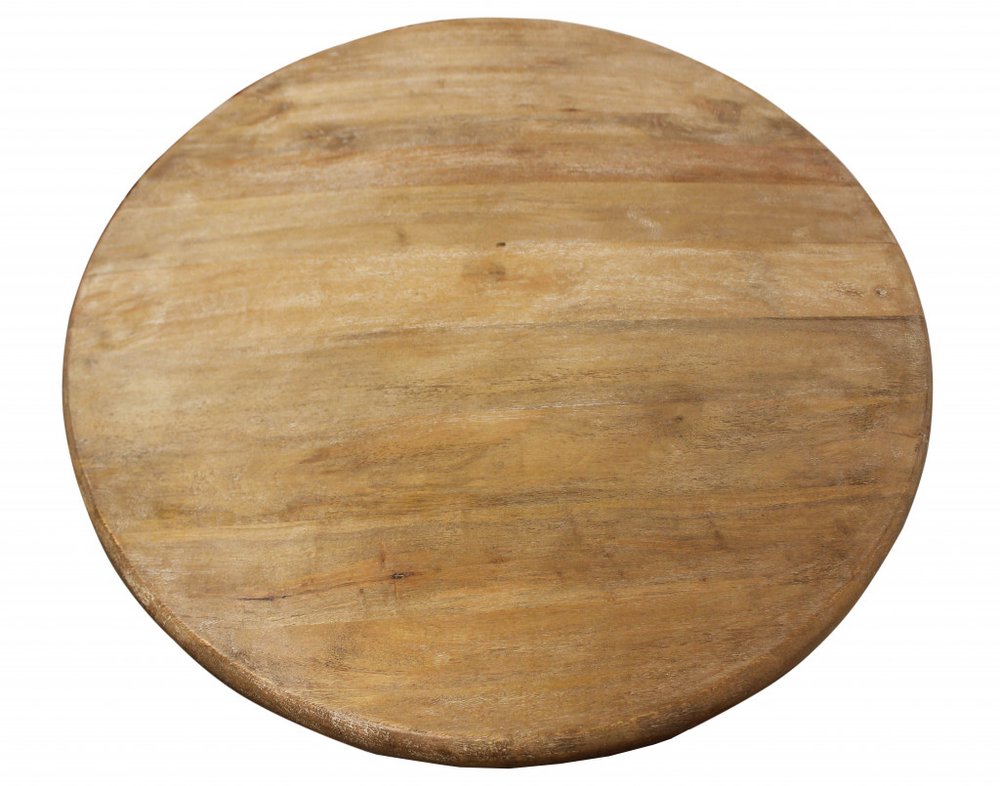 42" Natural Solid Wood Pedestal Base Round Top Dining Table HomeRoots