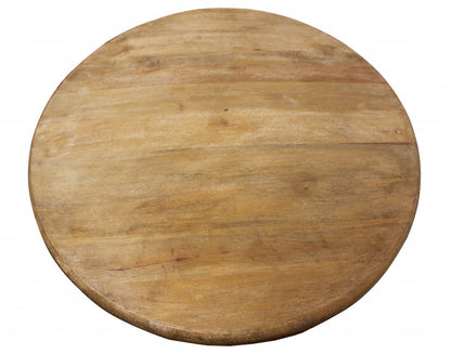 42" Natural Solid Wood Pedestal Base Round Top Dining Table HomeRoots