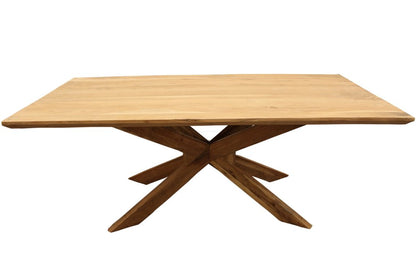 79" Natural Solid Wood Pedestal Base Dining Table HomeRoots