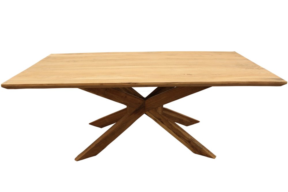 79" Natural Solid Wood Pedestal Base Dining Table HomeRoots