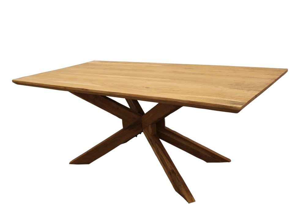 79" Natural Solid Wood Pedestal Base Dining Table HomeRoots