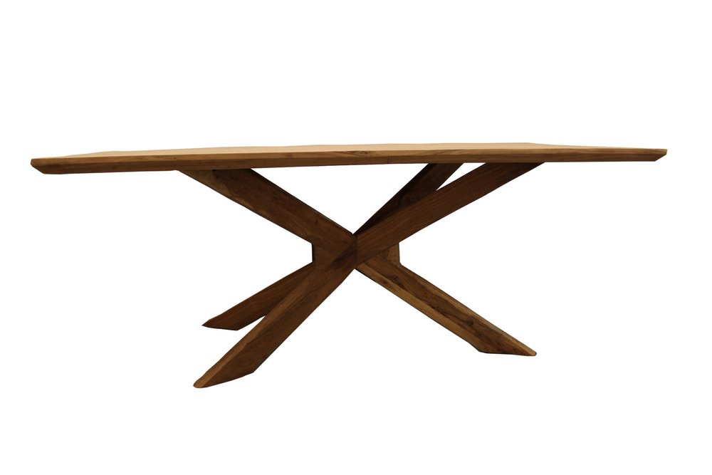 79" Natural Solid Wood Pedestal Base Dining Table HomeRoots