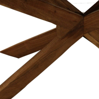 79" Natural Solid Wood Pedestal Base Dining Table HomeRoots