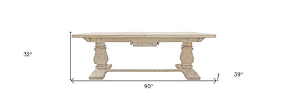 90" Light Brown Rectangular Solid Wood Butterfly Leaf Dining Table HomeRoots