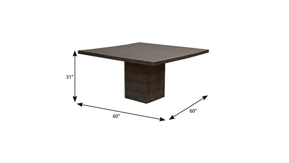 60" Brown Square Solid Wood Dining Table HomeRoots