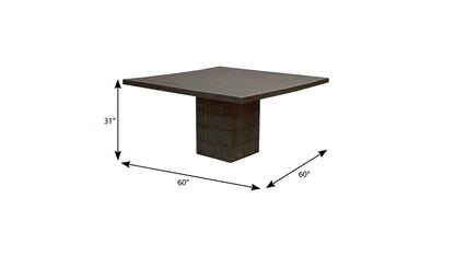 60" Brown Square Solid Wood Dining Table HomeRoots
