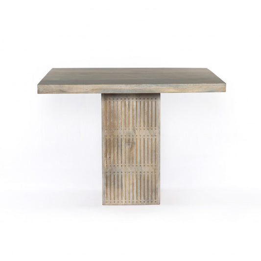42" Natural Square Solid Wood Pedestal Base Dining Table HomeRoots