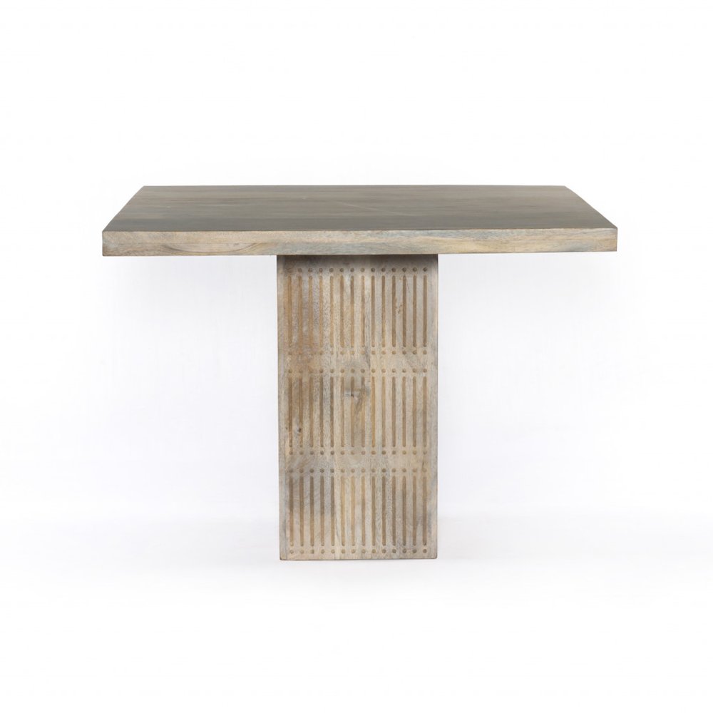 42" Natural Square Solid Wood Pedestal Base Dining Table HomeRoots